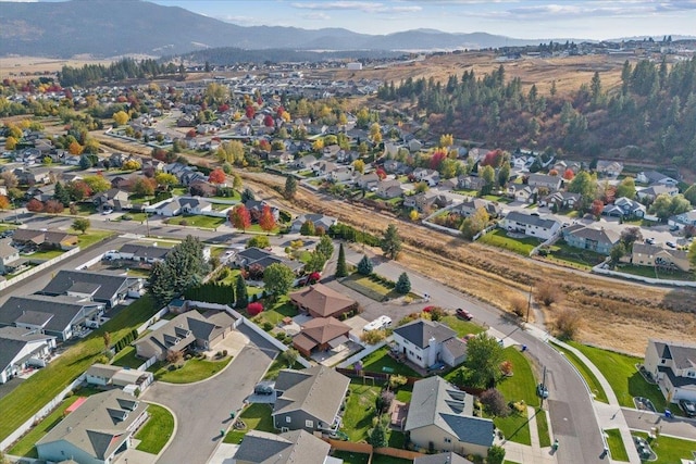 aerial view featuring a mountain view