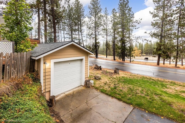 view of garage