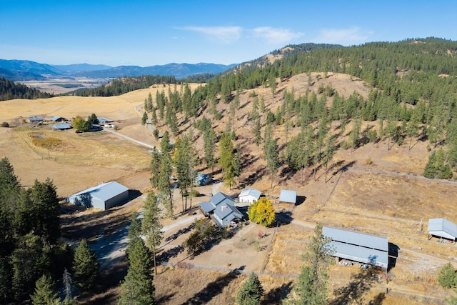 aerial view with a mountain view