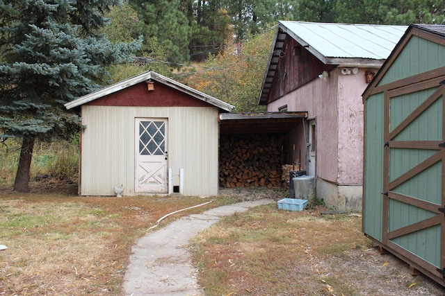 view of shed