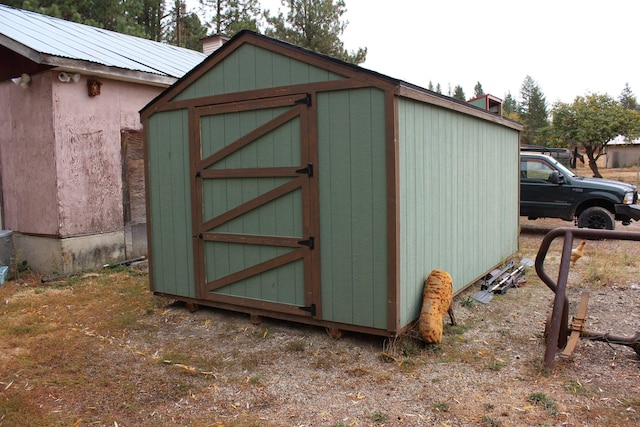 view of shed