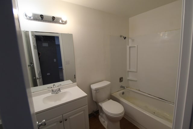 full bathroom featuring vanity, toilet, and shower / bath combination