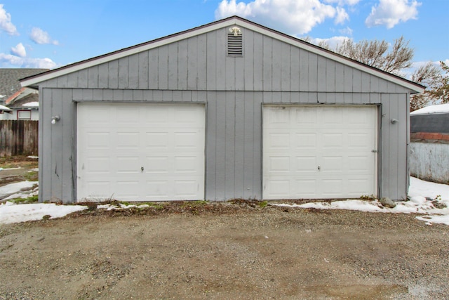 view of garage