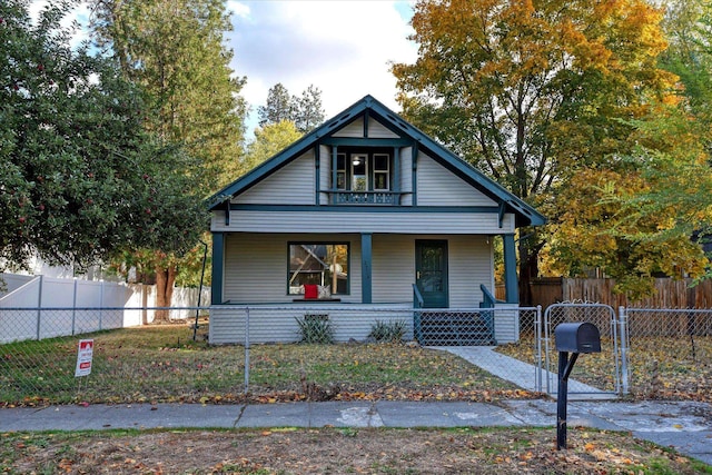 bungalow-style house featuring covered porch