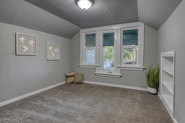 bonus room with carpet and vaulted ceiling