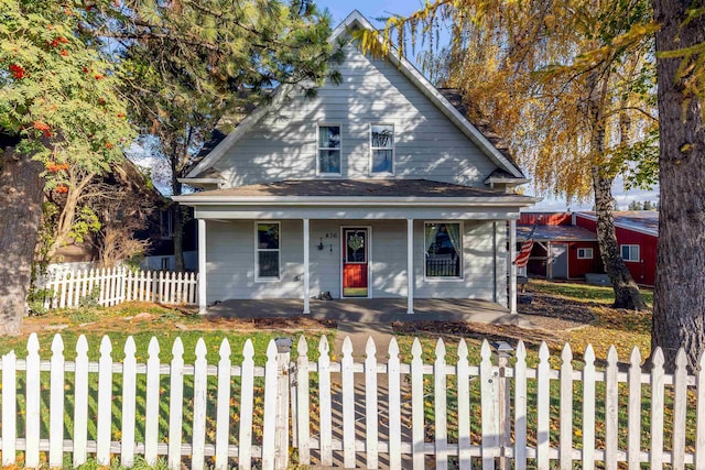 view of front of property with covered porch