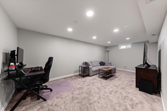 office featuring carpet flooring