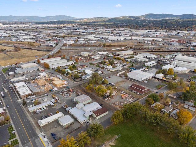 aerial view with a mountain view