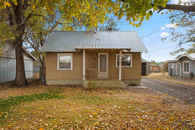 bungalow-style house featuring a porch