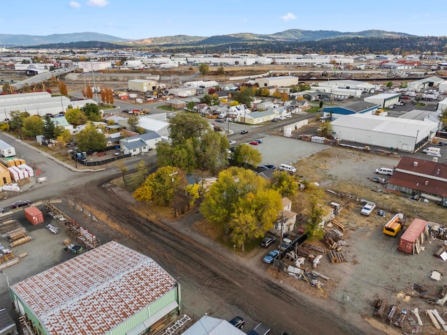 bird's eye view with a mountain view