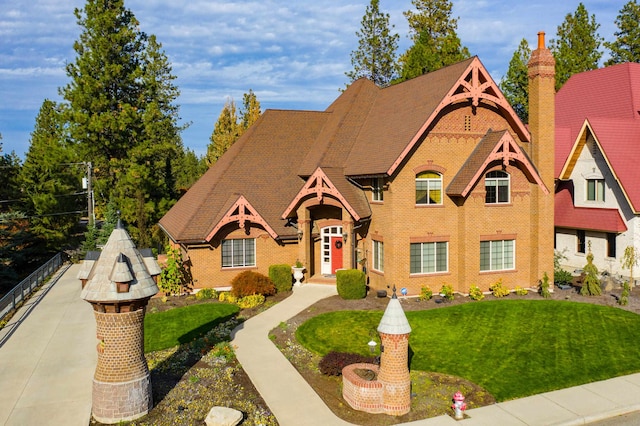 view of front facade with a front lawn