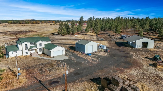 aerial view with a rural view