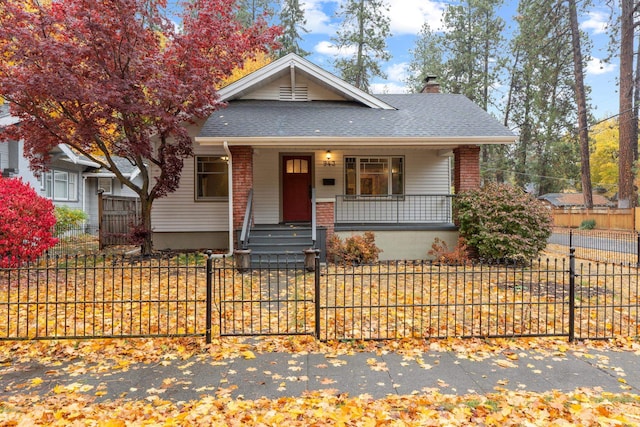 bungalow featuring covered porch