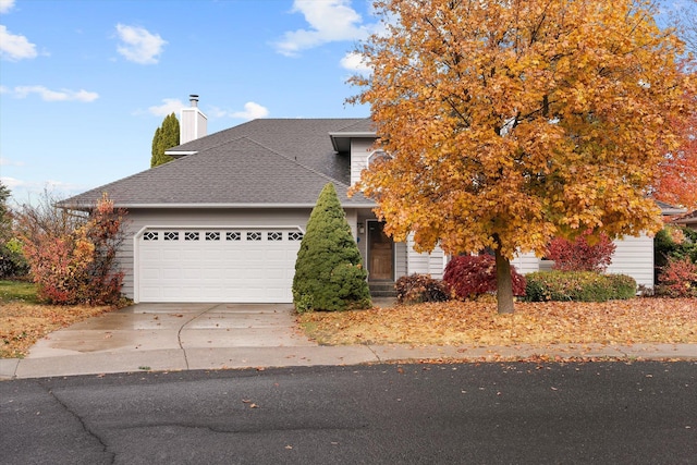 view of front facade with a garage