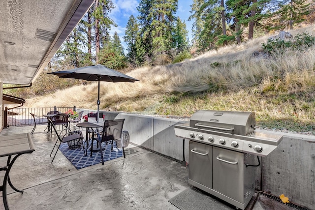 view of patio featuring area for grilling