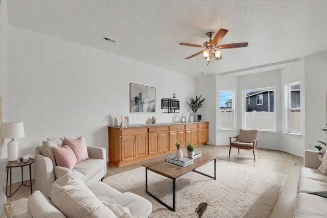 1005 S Oswald St, Spokane, WA 99224 - living area with a ceiling fan and baseboards