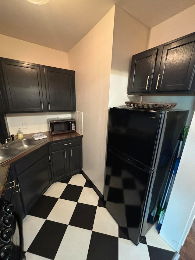 kitchen with black appliances