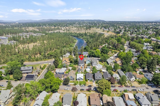 drone / aerial view with a mountain view