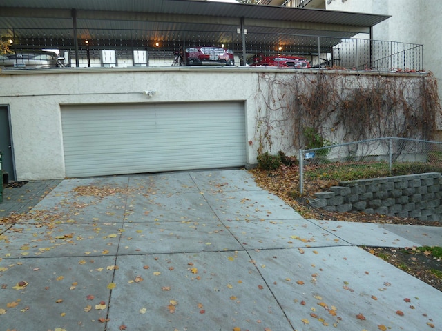 view of garage