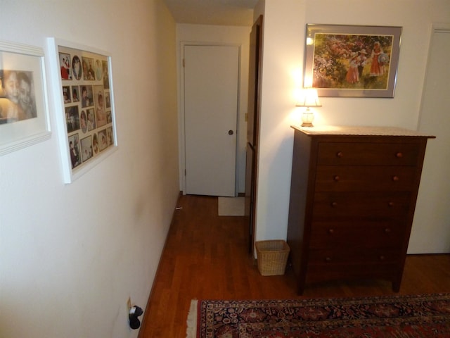 hall featuring dark hardwood / wood-style floors