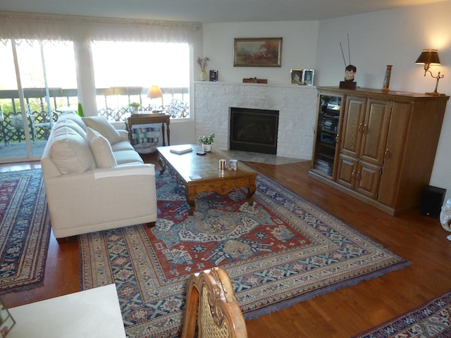 living room featuring hardwood / wood-style flooring