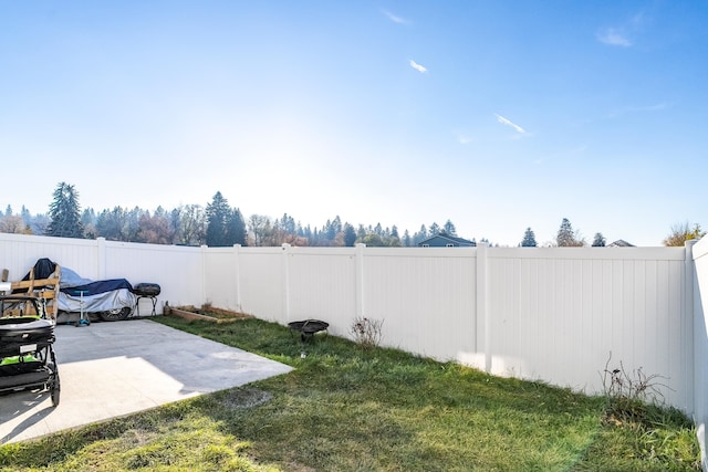 view of yard with a patio area