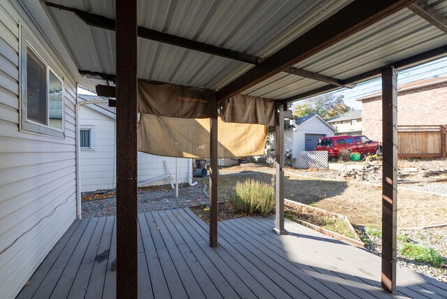 view of exterior entry with a garage