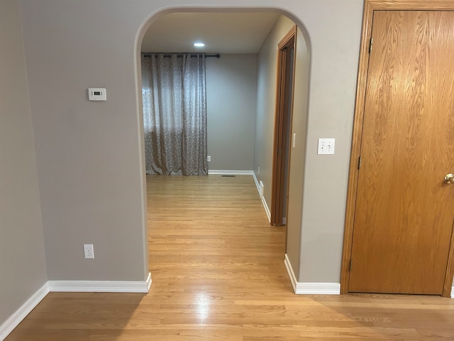 hallway featuring light hardwood / wood-style floors