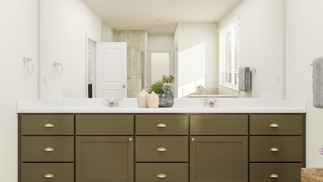 bathroom with vanity and plenty of natural light