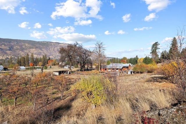 view of mountain feature featuring a rural view