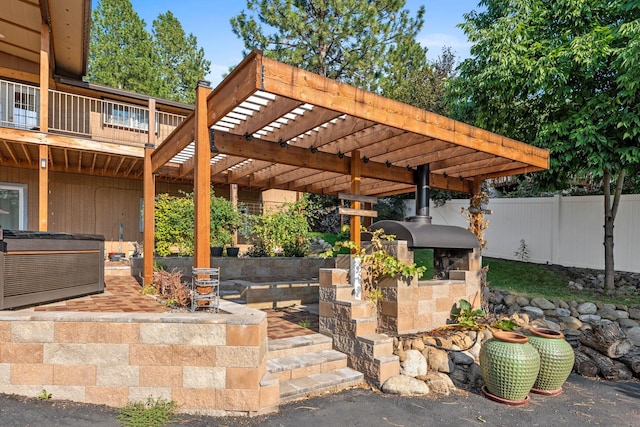 view of patio with a pergola