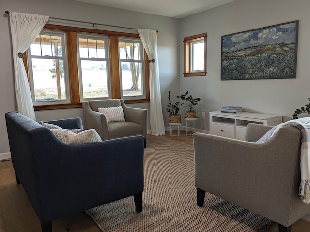 living room featuring light hardwood / wood-style flooring