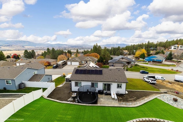 drone / aerial view with a mountain view