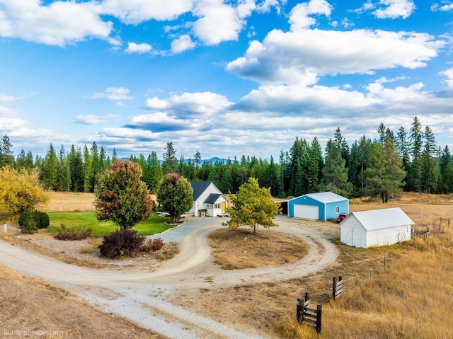 drone / aerial view featuring a rural view