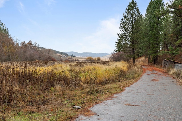 view of road with a mountain view