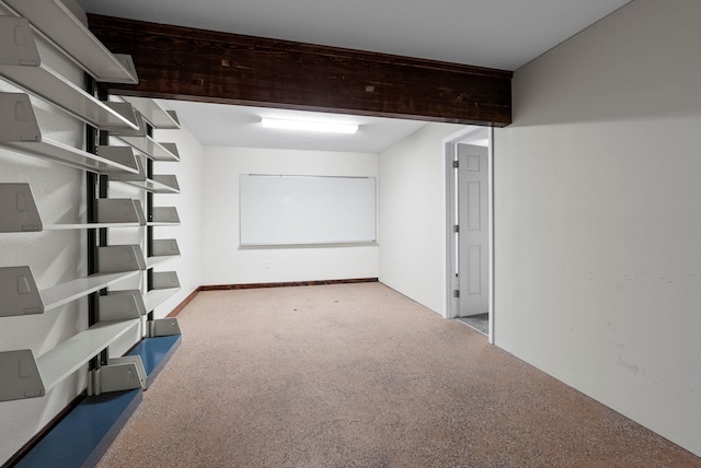 basement with light carpet