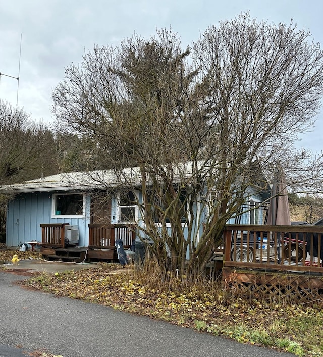 view of front of property with a deck