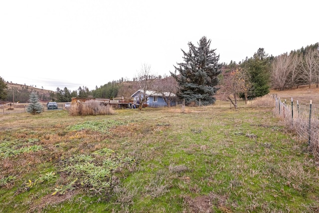 view of yard with a rural view