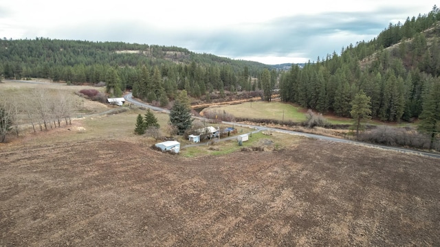 aerial view featuring a rural view