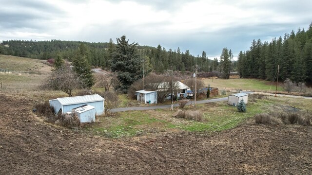 bird's eye view featuring a rural view