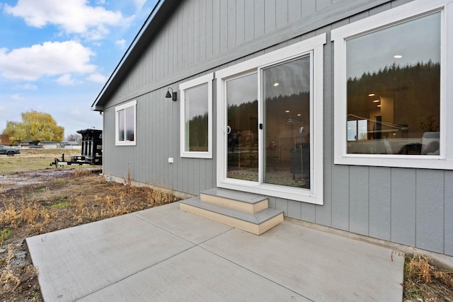 view of property exterior featuring a patio