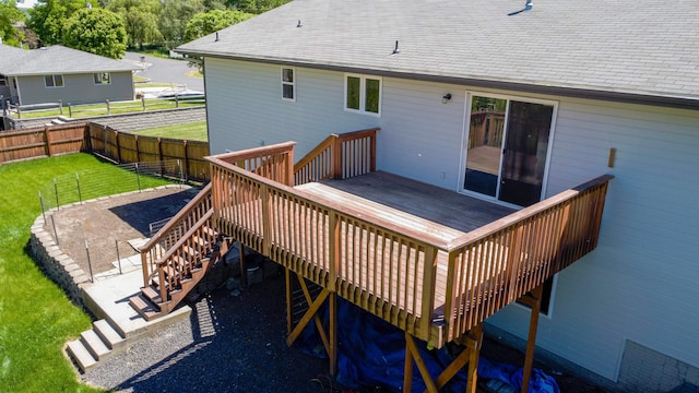 deck with a yard