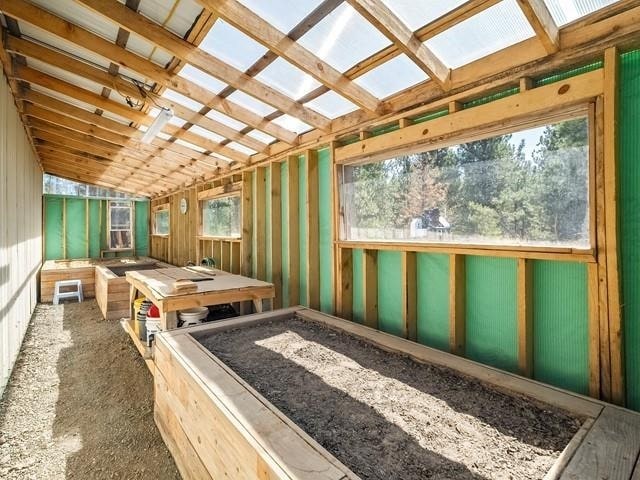 interior space featuring vaulted ceiling