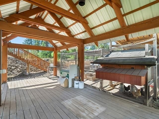 deck featuring a gazebo