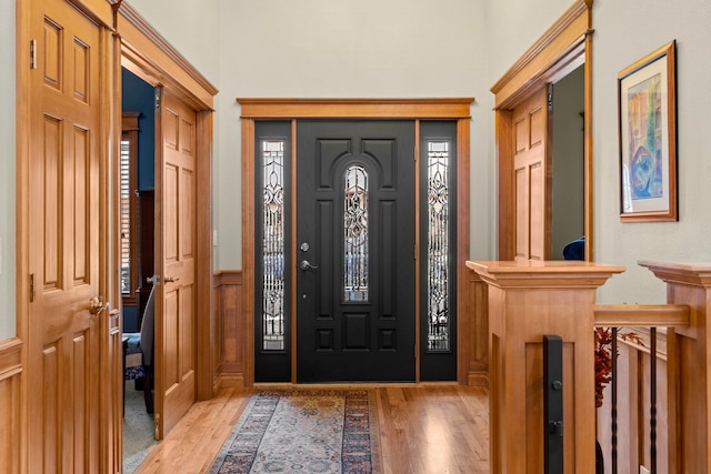 foyer entrance featuring light hardwood / wood-style flooring