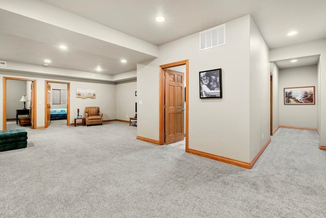 interior space with light colored carpet