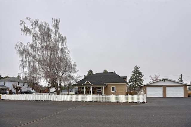 garage with a yard