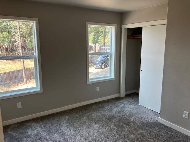38105 N Frontage Rd, Elk, WA 99009 - unfurnished bedroom with dark carpet and a closet