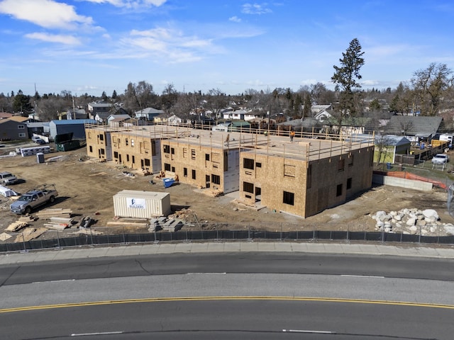 drone / aerial view with a residential view