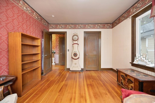 interior space with hardwood / wood-style floors